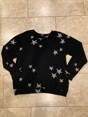 Buffalo David Bitton Black Sweater with Silver Star Accents